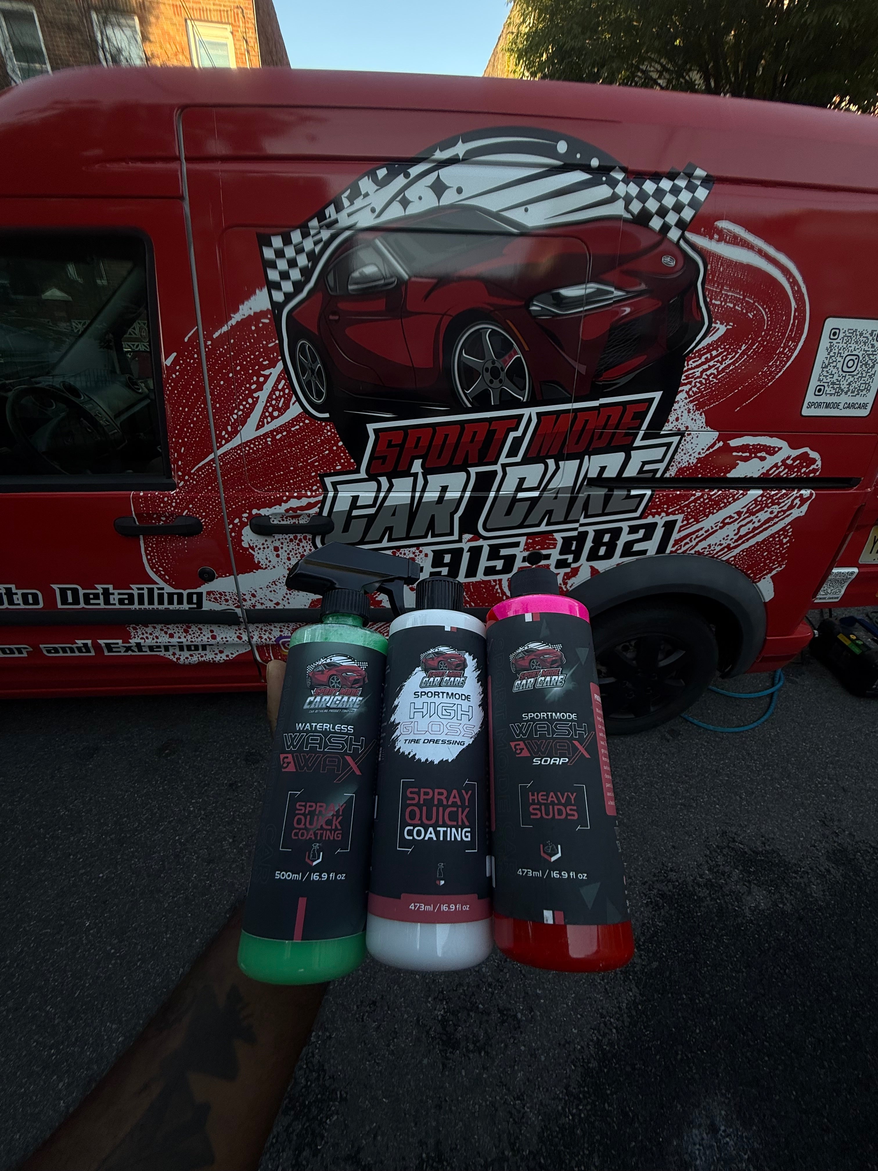 Sport mode car care waterless wash and wax